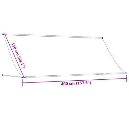 Toldo retrátil 400x150 cm tecido e aço cor creme