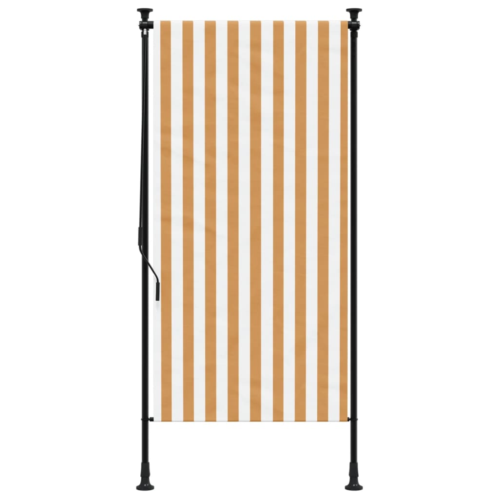 Estore de rolo exterior 100x270 cm tecido/aço laranja e branco