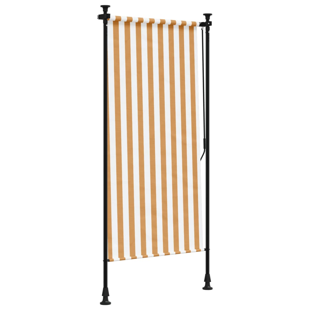 Estore de rolo exterior 100x270 cm tecido/aço laranja e branco