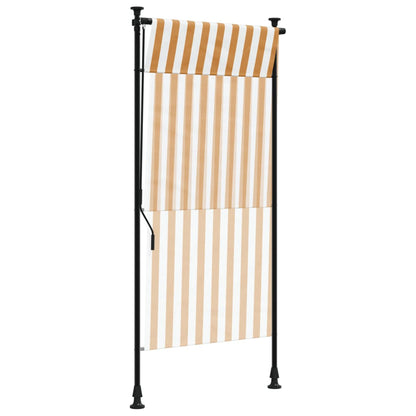 Estore de rolo exterior 100x270 cm tecido/aço laranja e branco