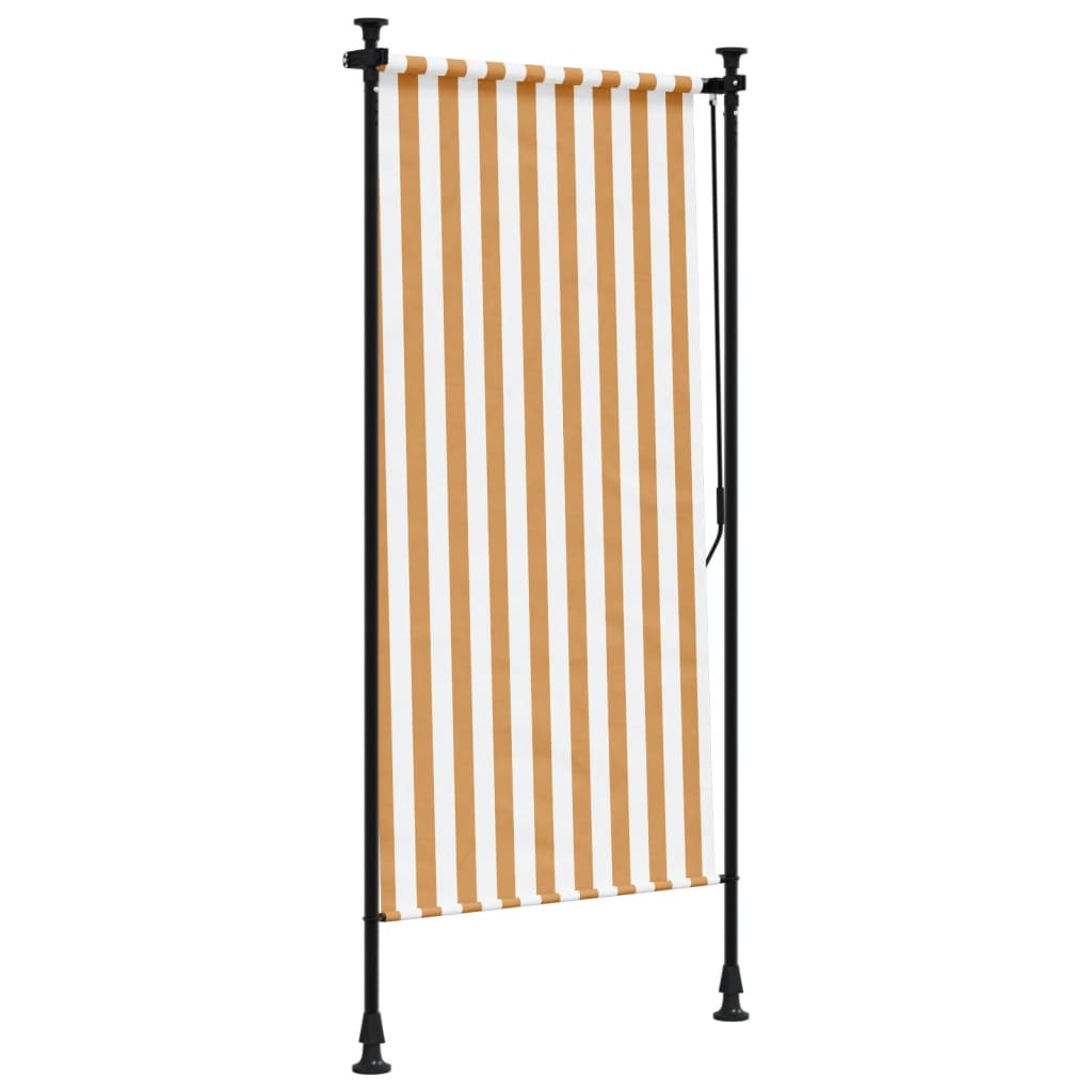 Estore de rolo exterior 120x270 cm tecido/aço laranja e branco