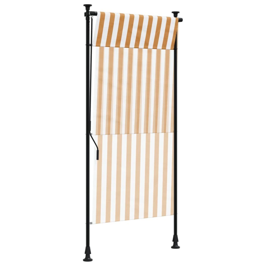 Estore de rolo exterior 120x270 cm tecido/aço laranja e branco