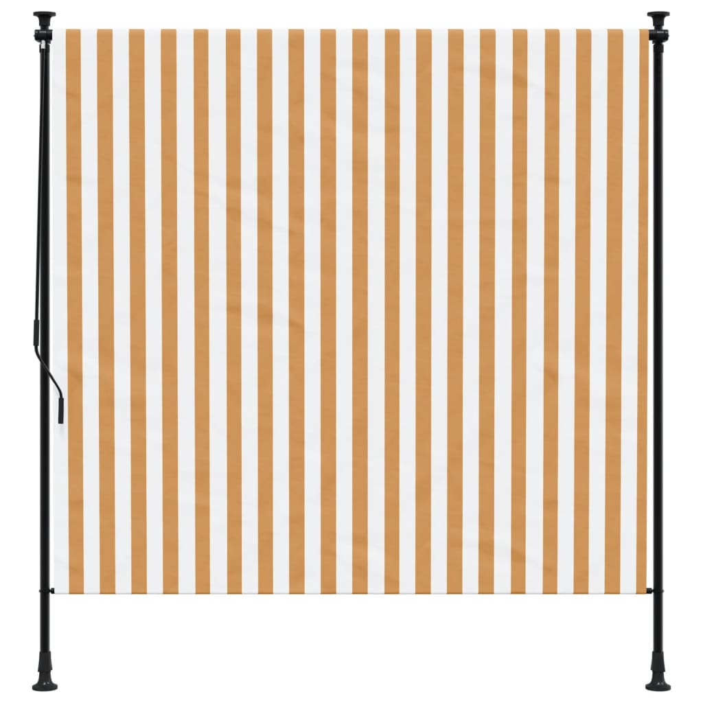 Estore de rolo exterior 150x270 cm tecido/aço laranja e branco