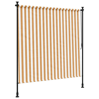 Estore de rolo exterior 150x270 cm tecido/aço laranja e branco