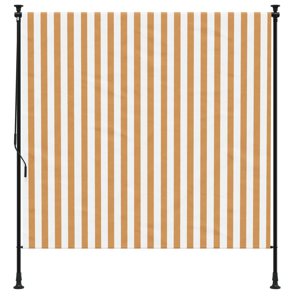 Estore de rolo exterior 200x270 cm tecido/aço laranja e branco