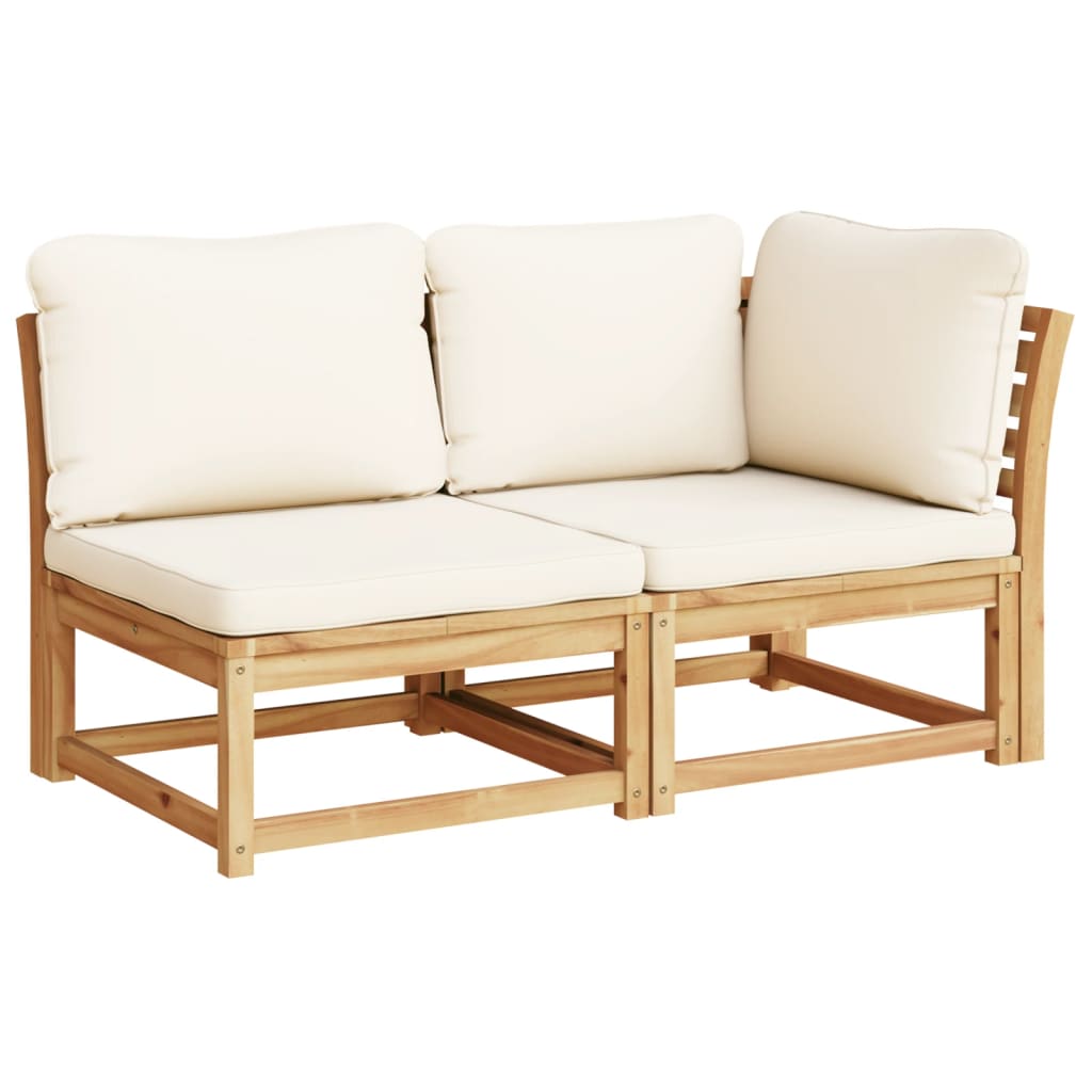 7 pcs conjunto lounge jardim c/almofadões madeira maciça acácia