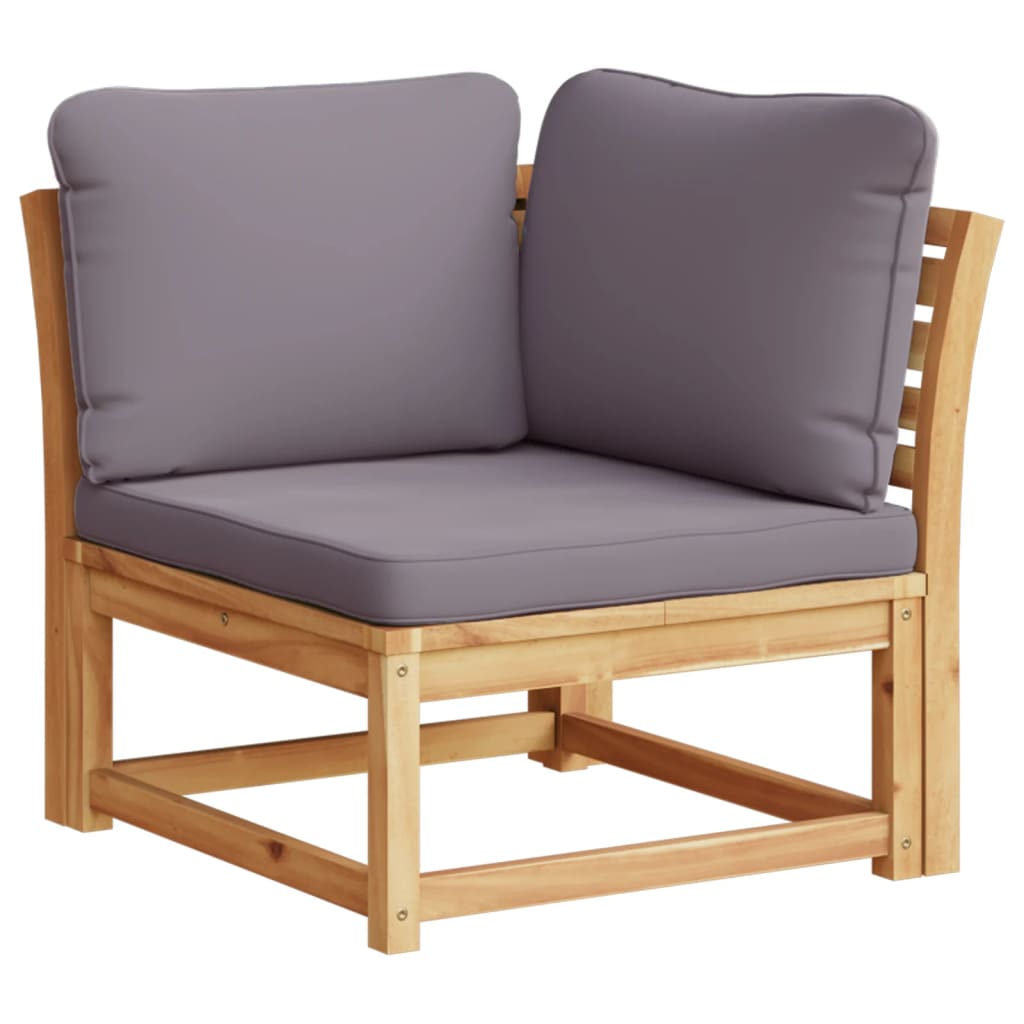 3 pcs conjunto lounge de jardim c/ almofadões acácia maciça