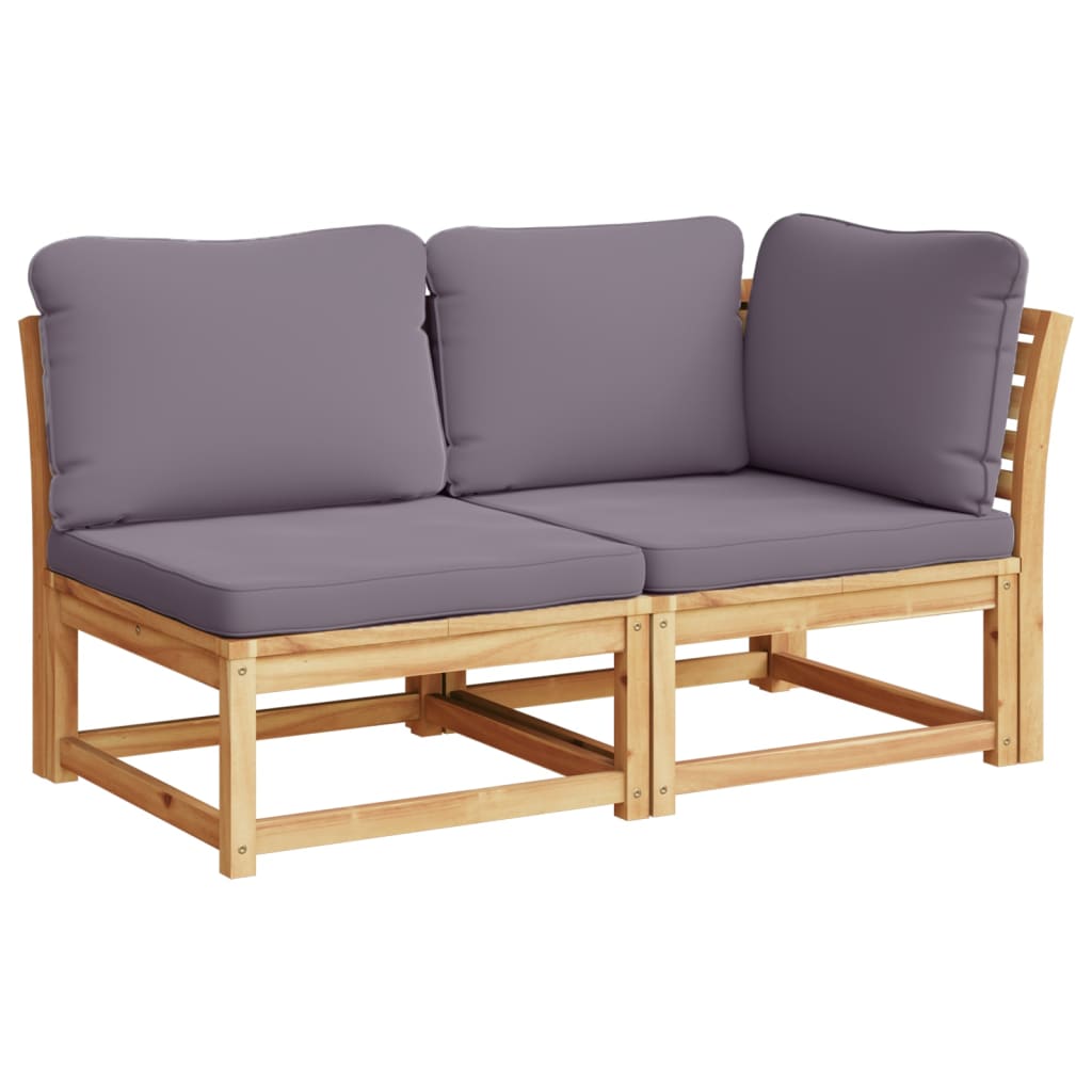 4 pcs conjunto lounge de jardim com almofadões acácia maciça