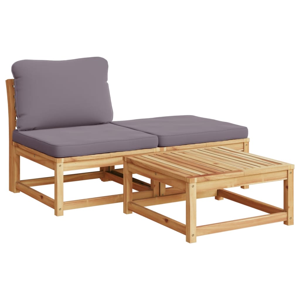 4 pcs conjunto lounge de jardim com almofadões acácia maciça