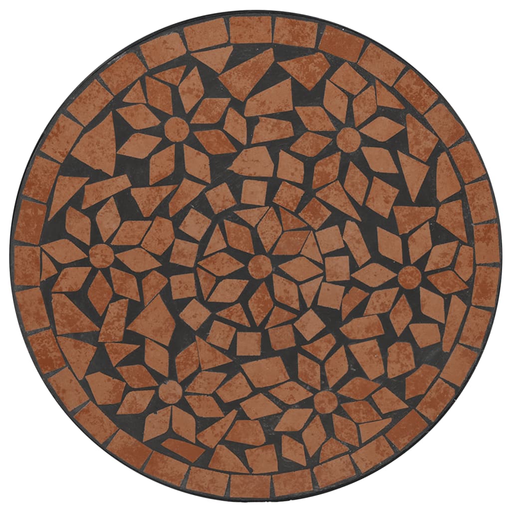 Conjunto de bistrô em mosaico ferro e cerâmica terracota