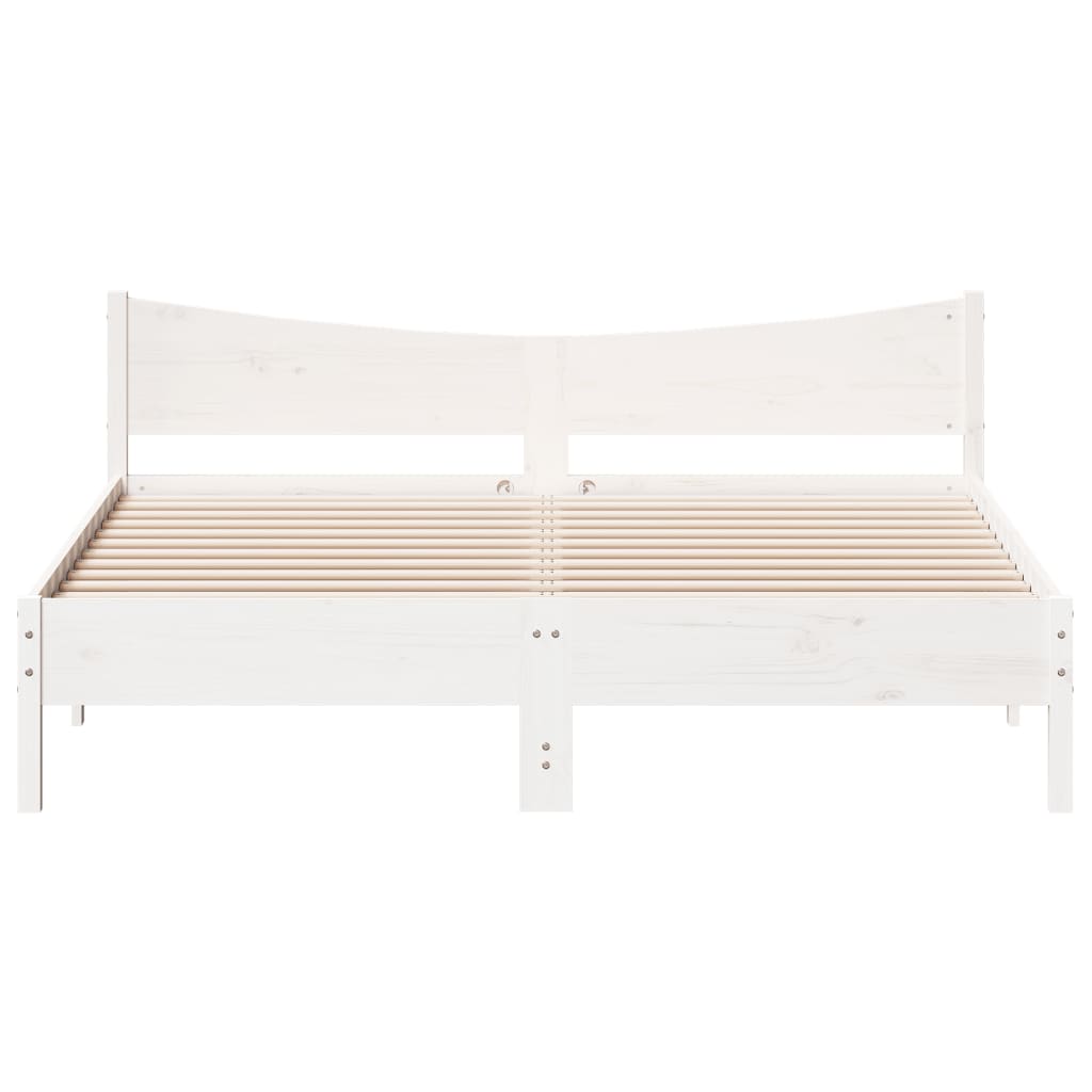 Estrutura de cama com cabeceira 180x200cm pinho maciço branco