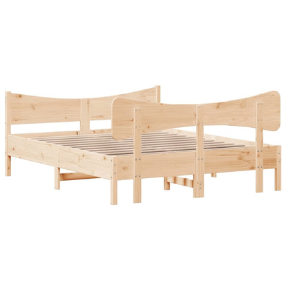 Estrutura cama c/ cabeceira 140x190 cm pinho maciço