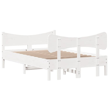 Estrutura cama c/ cabeceira 120x190 cm pinho maciço branco