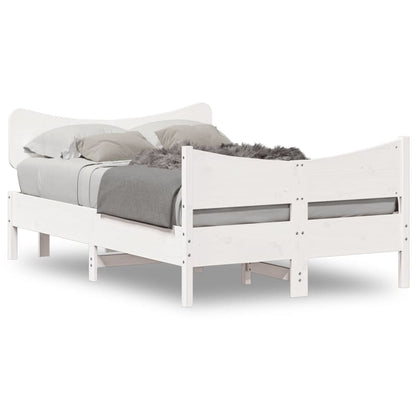 Estrutura cama c/ cabeceira 120x190 cm pinho maciço branco