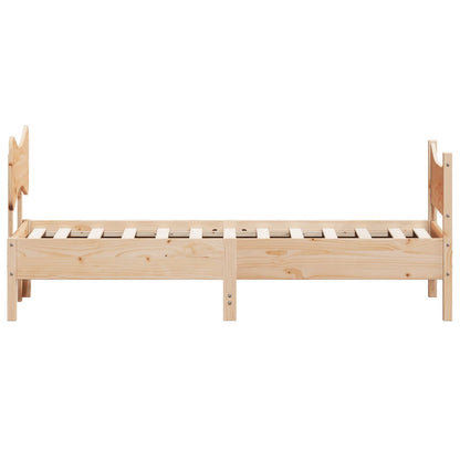 Estrutura de cama com cabeceira 90x190 cm pinho maciço