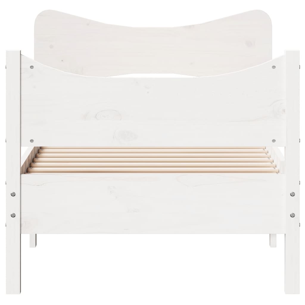 Estrutura de cama com cabeceira 90x190 cm pinho maciço branco