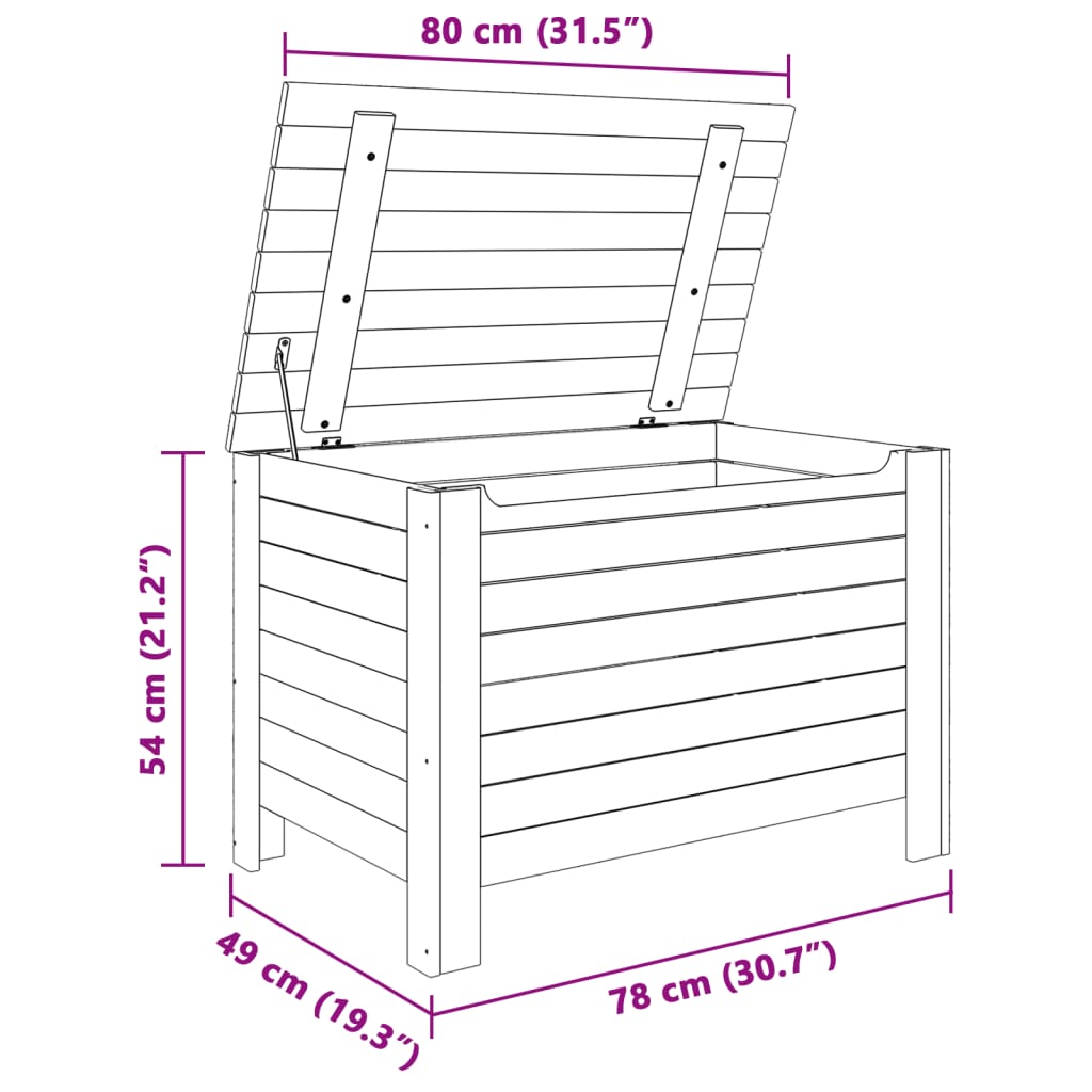 Caixa de arrumação com tampa RANA 80x49x54 cm pinho maciço