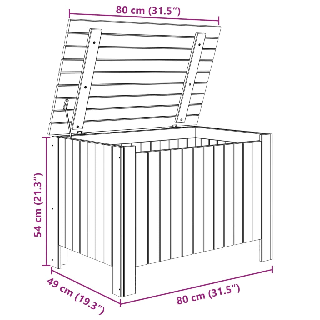 Caixa de arrumação com tampa RANA 80x49x54 cm pinho maciço