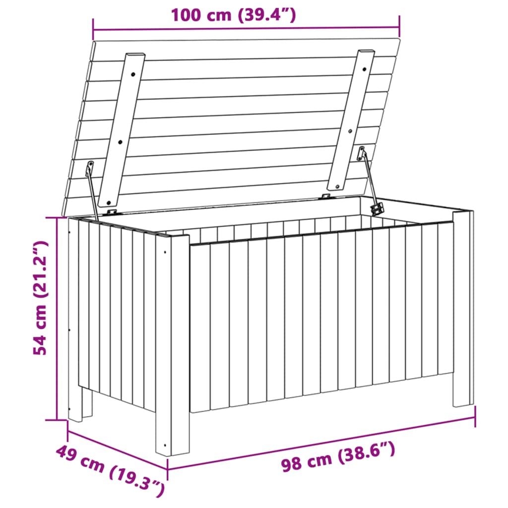 Caixa de arrumação com tampa RANA 100x49x54 cm pinho maciço