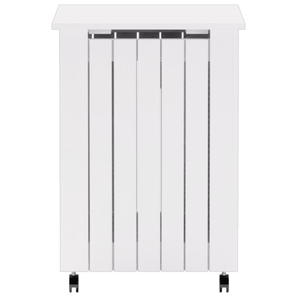 Cesto de roupa com rodas RANA 45x45x64 cm pinho maciço branco