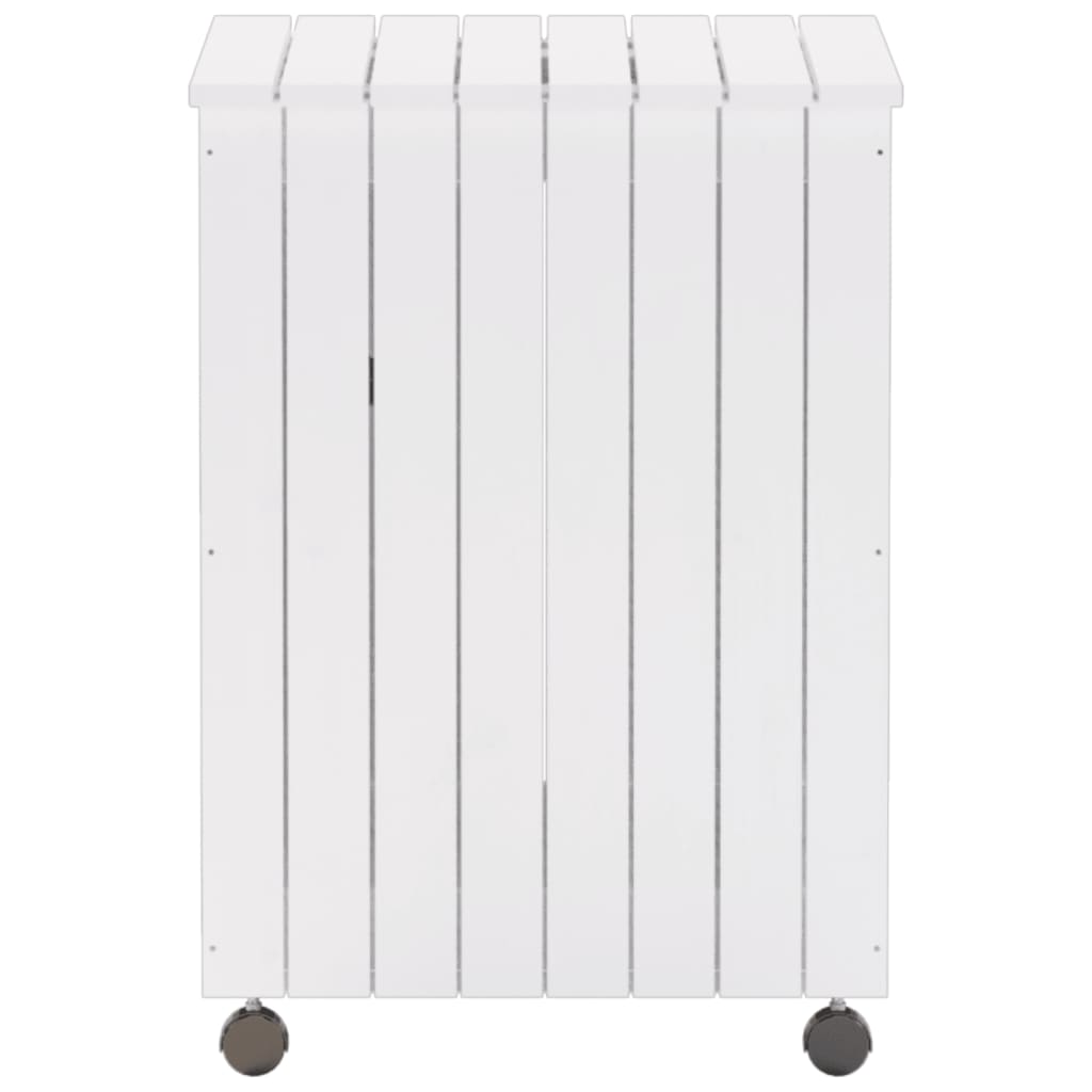 Cesto de roupa com rodas RANA 45x45x64 cm pinho maciço branco