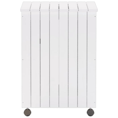 Cesto de roupa com rodas RANA 45x45x64 cm pinho maciço branco