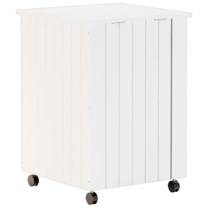 Cesto de roupa com rodas RANA 45x45x64 cm pinho maciço branco