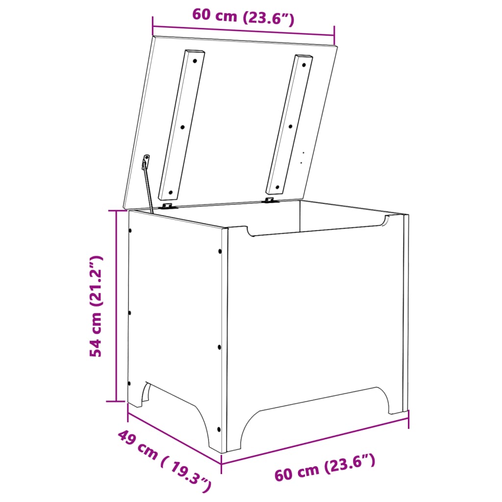 Caixa de arrumação c/ tampa RANA 60x49x54cm pinho maciço branco