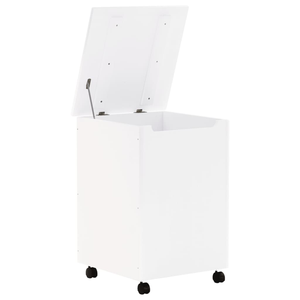 Cesto de roupa com rodas RANA 45x45x64 cm pinho maciço branco