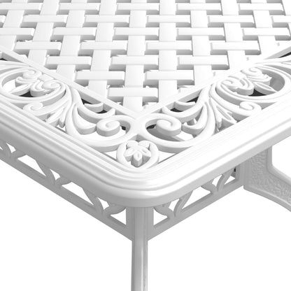 5 pcs conjunto de jantar para jardim alumínio fundido branco