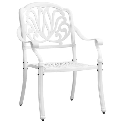 7 pcs conjunto de jantar para jardim alumínio fundido branco