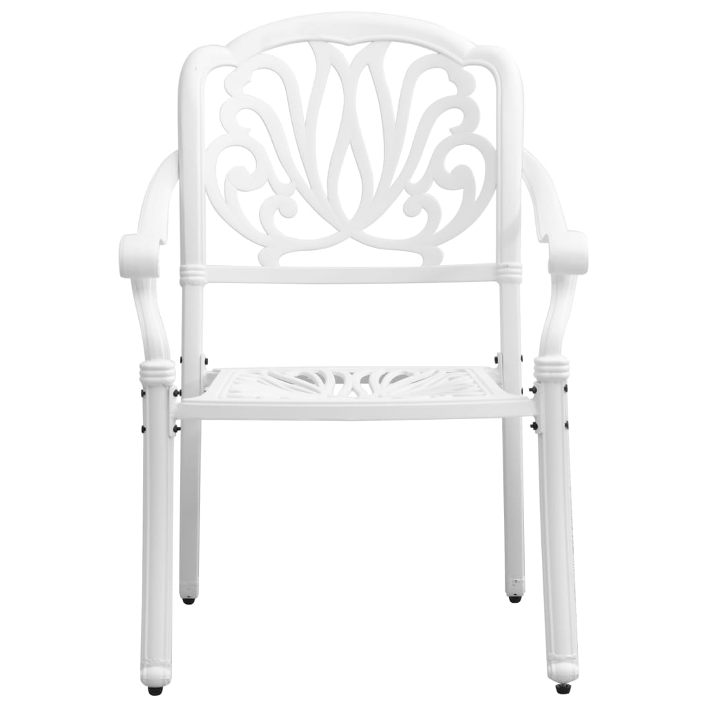 7 pcs conjunto de jantar para jardim alumínio fundido branco