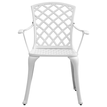 5 pcs conjunto de jantar para jardim alumínio fundido branco