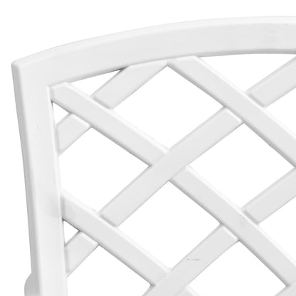 5 pcs conjunto de jantar para jardim alumínio fundido branco