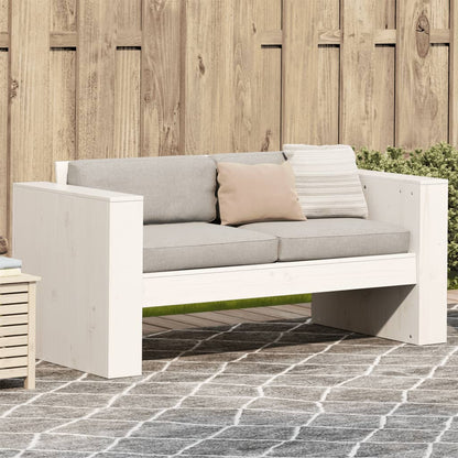 Sofá de 2 lugares para jardim 134x60x62 cm pinho maciço branco