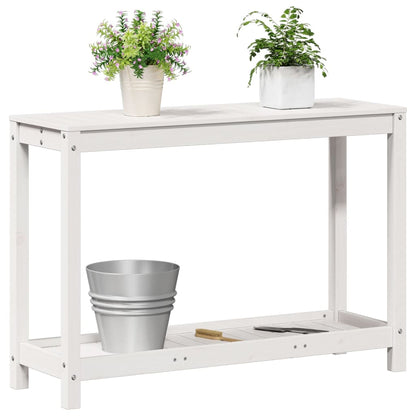 Mesa jardinagem c/ prateleira 108x35x75 cm pinho maciço branco