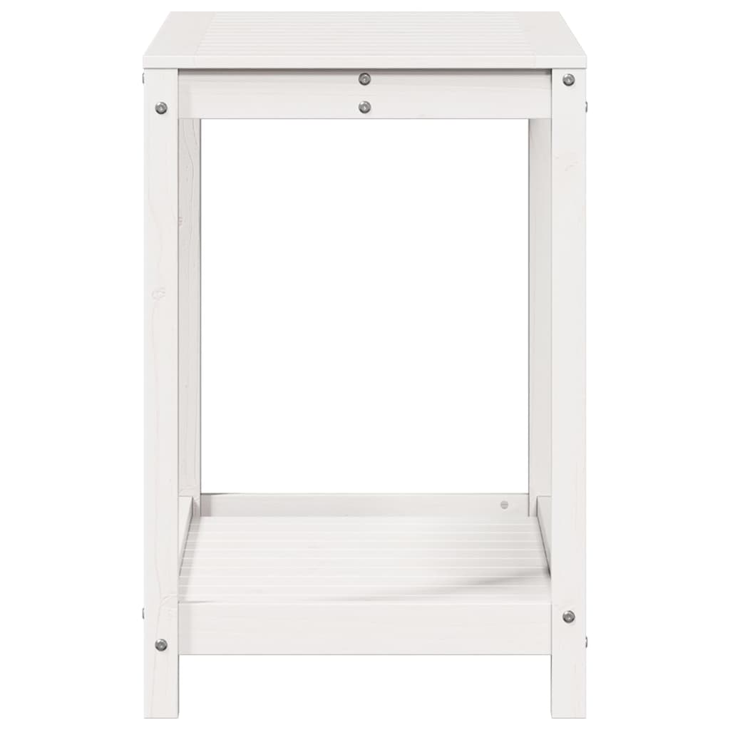 Mesa jardinagem c/ prateleira 82,5x50x75 cm pinho maciço branco