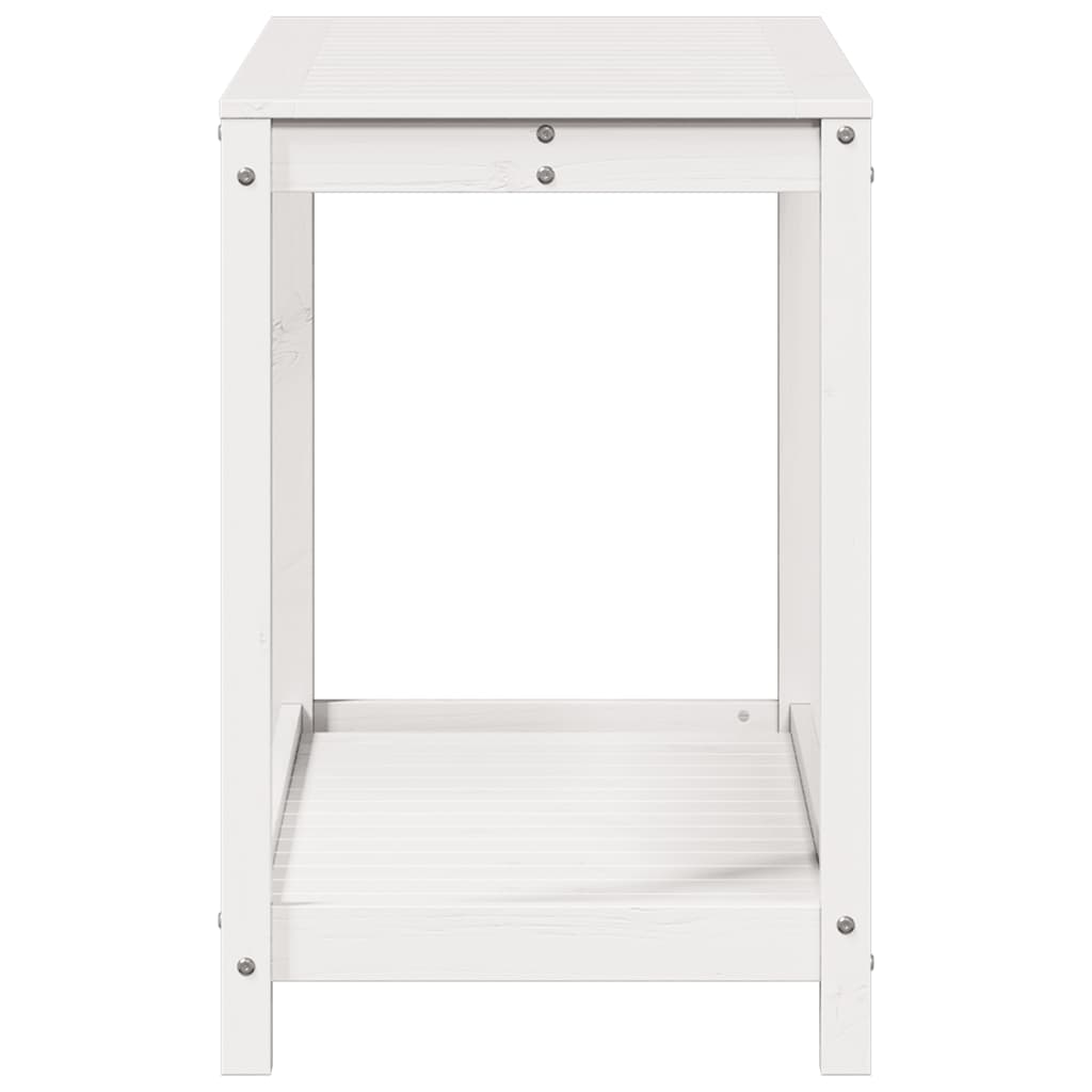 Mesa jardinagem c/ prateleira 108x50x75 cm pinho maciço branco