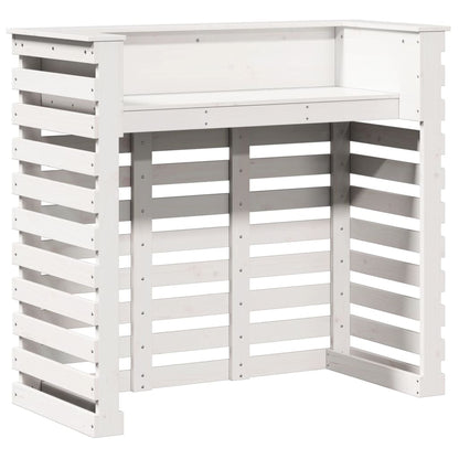 Mesa de bar p/ exterior 113,5x50x103 cm pinho maciço branco