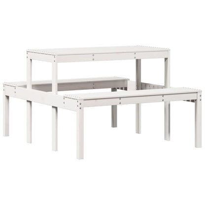 Mesa de piquenique 110x134x75 cm madeira de pinho maciça branco