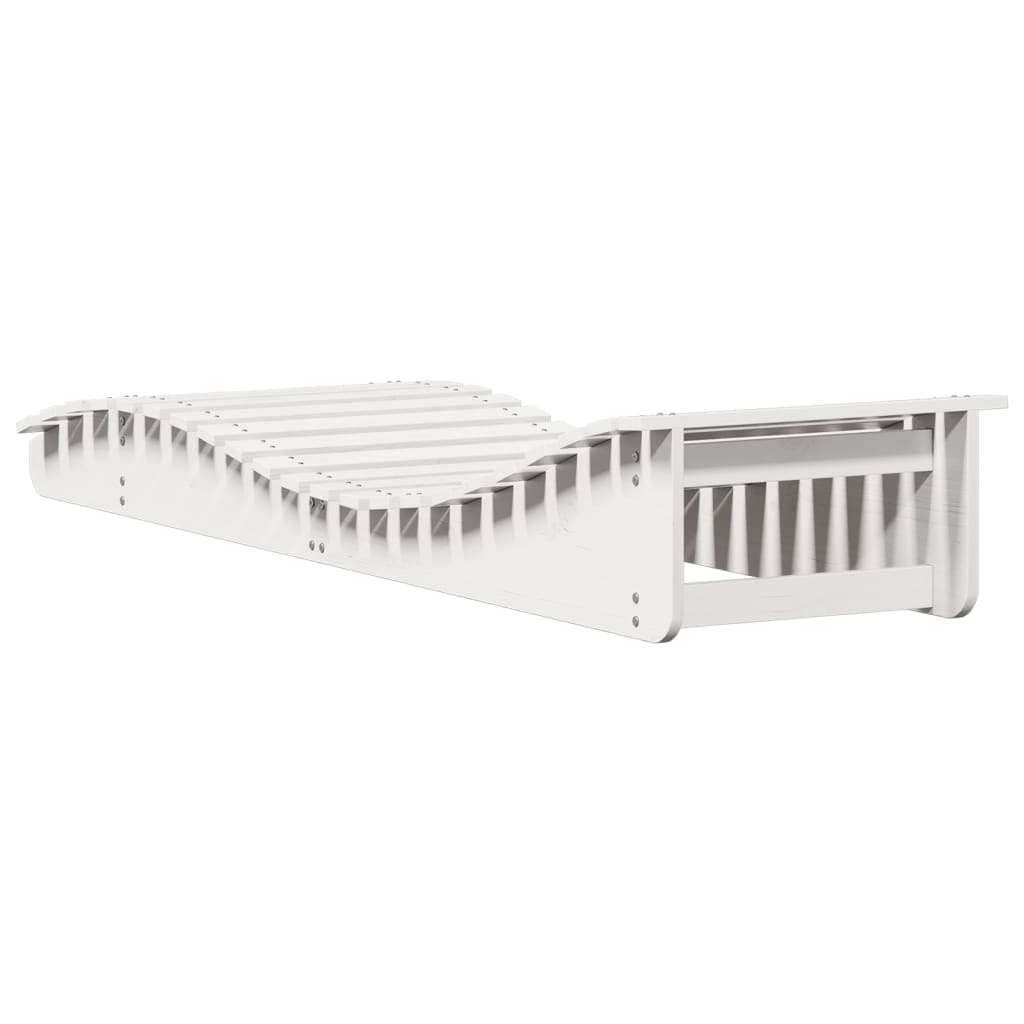 Espreguiçadeiras 2 pcs 205x60x31,5 cm pinho maciço branco