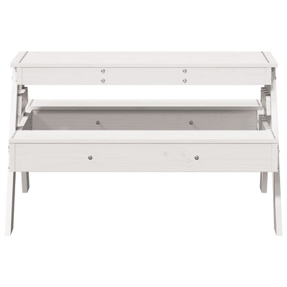 Mesa de piquenique p/ crianças 88x97x52 cm pinho maciço branco