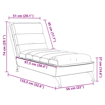 Chaise lounge com almofadões tecido cinzento-claro