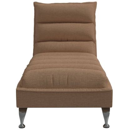 Chaise lounge com almofadões tecido castanho