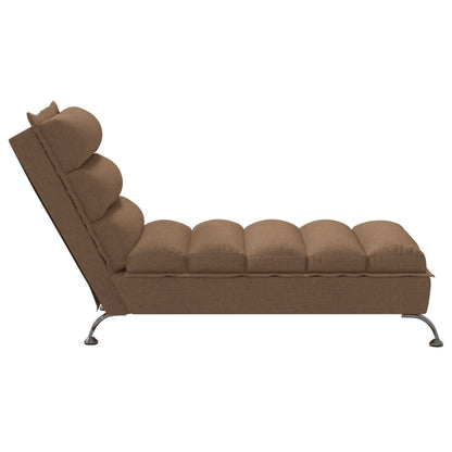 Chaise lounge com almofadões tecido castanho