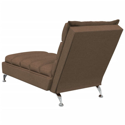 Chaise lounge com almofadões tecido castanho