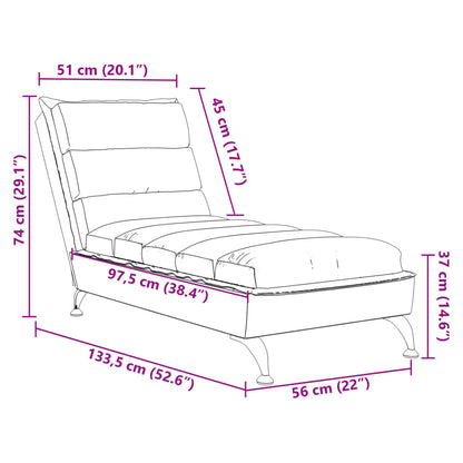 Chaise lounge com almofadões tecido castanho