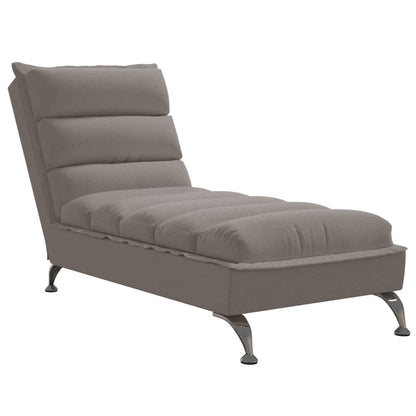 Chaise lounge com almofadões tecido cinzento-acastanhado