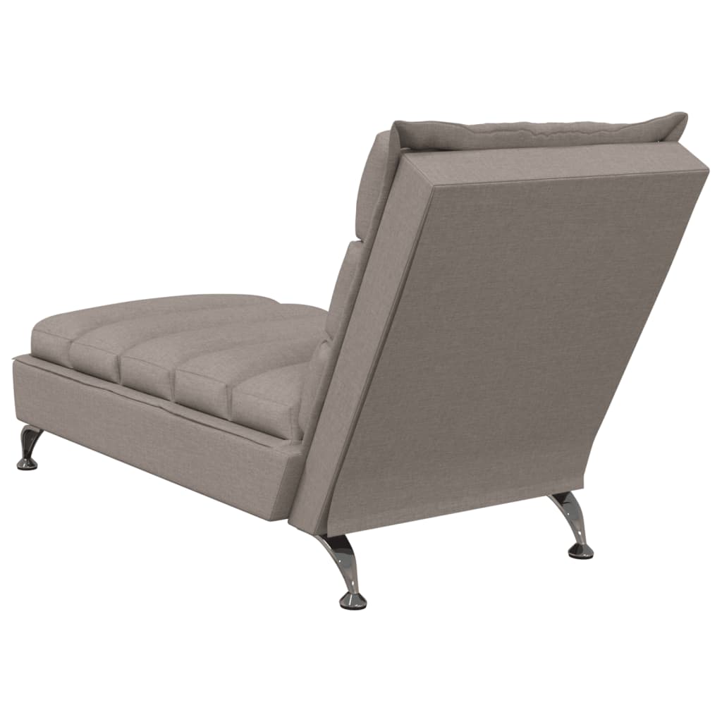 Chaise lounge com almofadões tecido cinzento-acastanhado