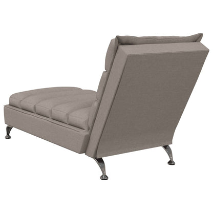 Chaise lounge com almofadões tecido cinzento-acastanhado